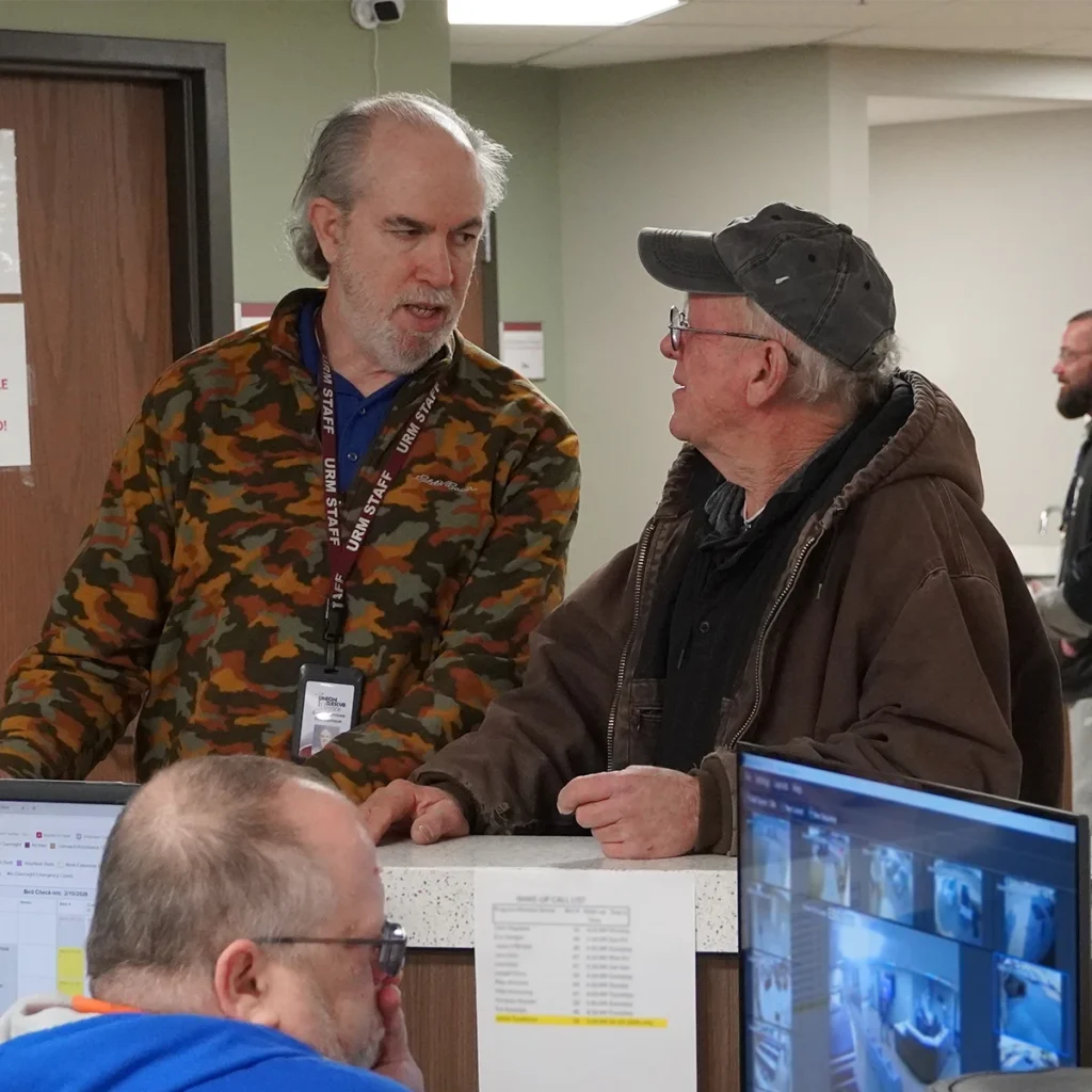 guest services greeting man at urm wichita