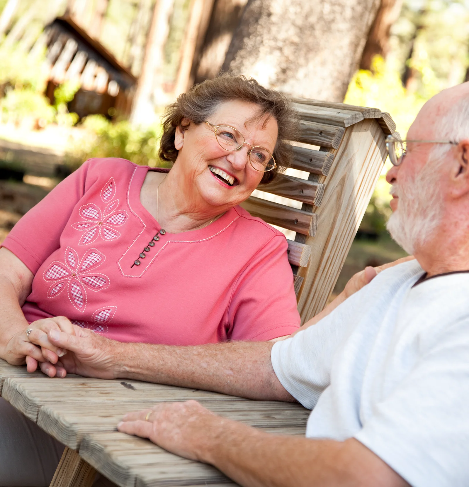 happy senior couple discussing their legacy giving options